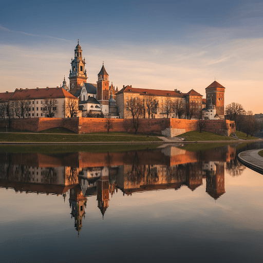 Wawel Royal Castle at twilight